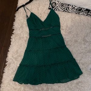 Green Ruffle Polka Dot Dress